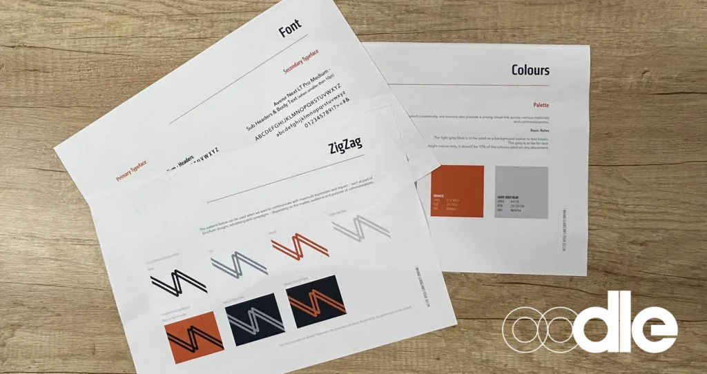 Example brand guidelines for an oodle client