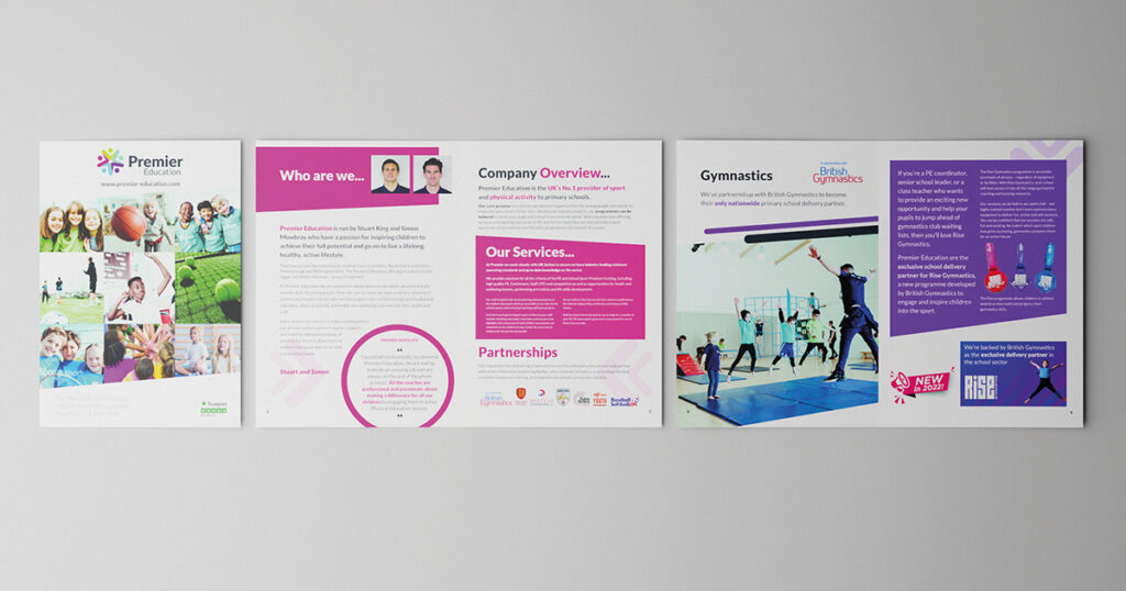 A graphic image of the Premier Education brochure