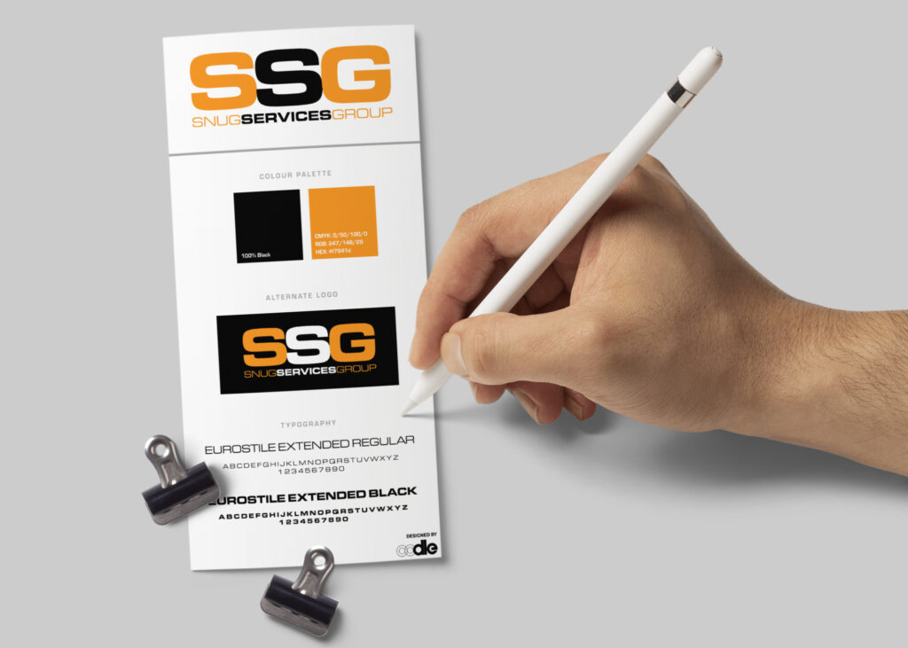 A graphic of the Snug Service Group brand kit