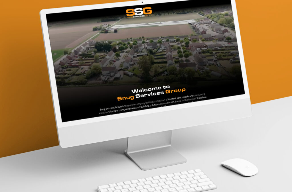 A graphic of the Snug Service Group website landing page